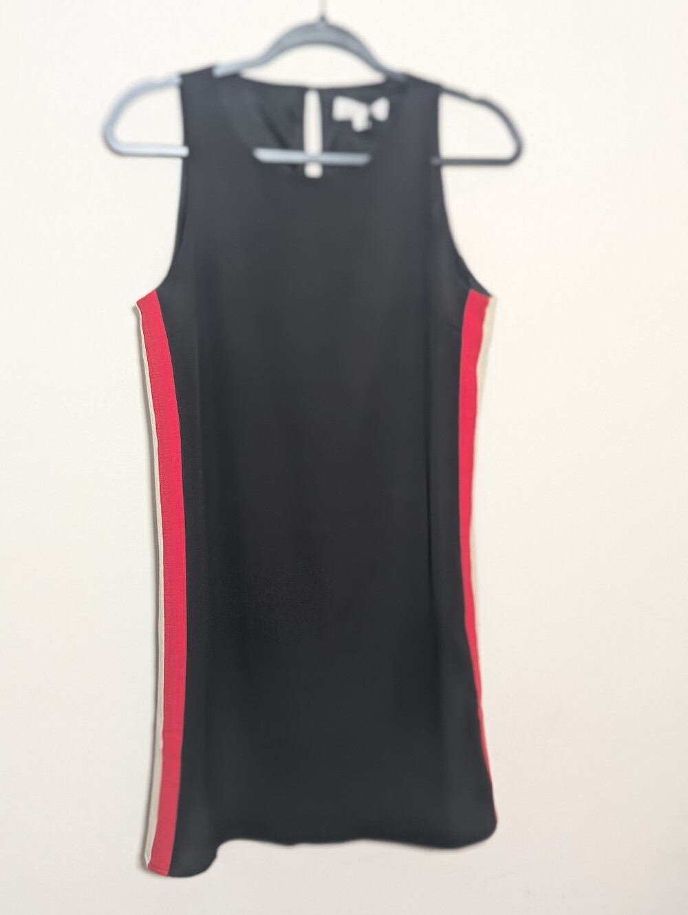 THML Black Sleeveless Mini Shift Dress Colorblock Side Stripes NWT Size S